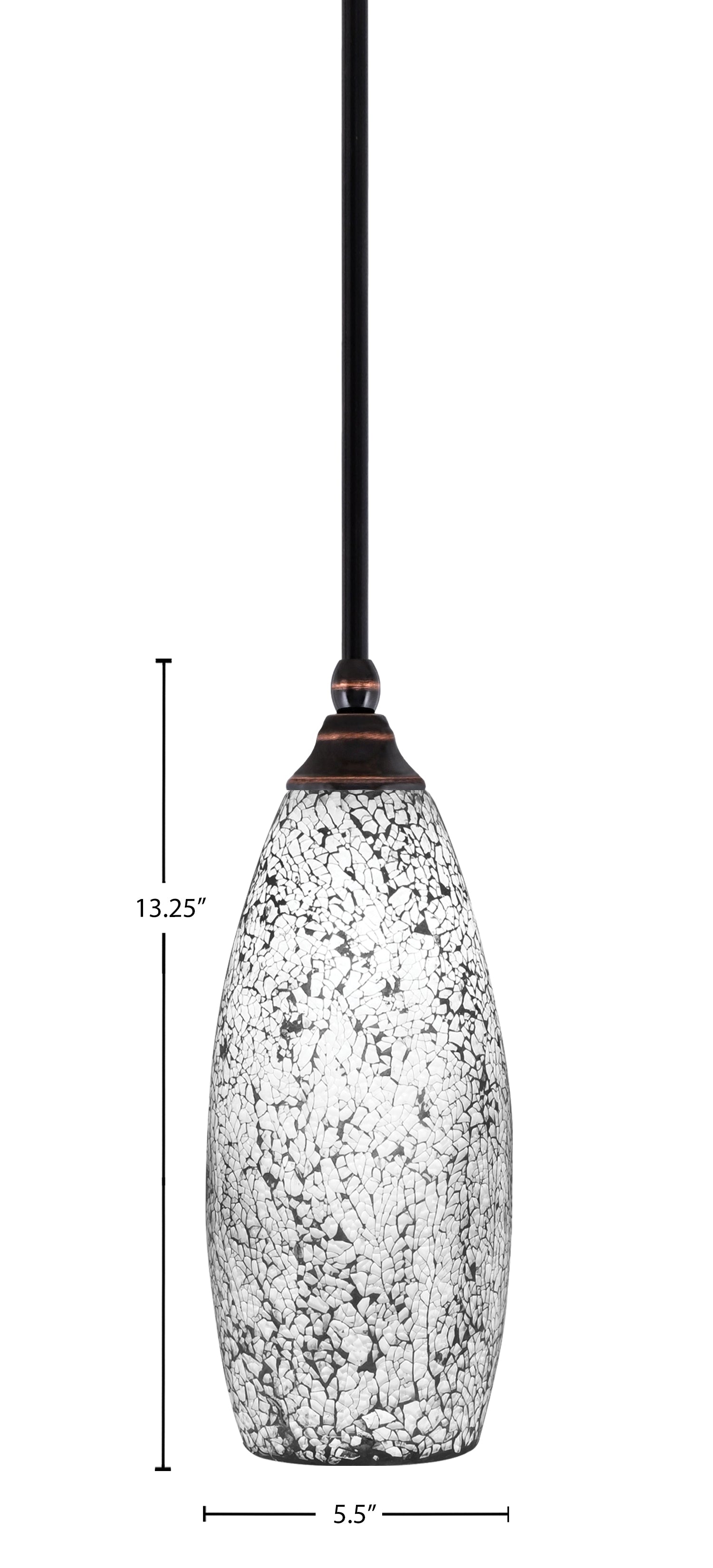Any One Light Mini Pendant in Black Copper with 5.5" Black Fusion Shade