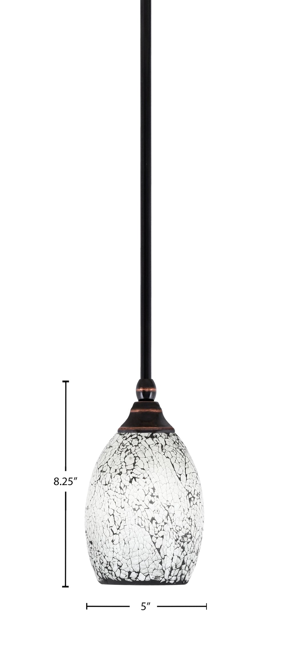 Any One Light Mini Pendant in Black Copper with 5" Black Fusion Shade