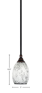 Any One Light Mini Pendant in Black Copper with 5" Black Fusion Shade