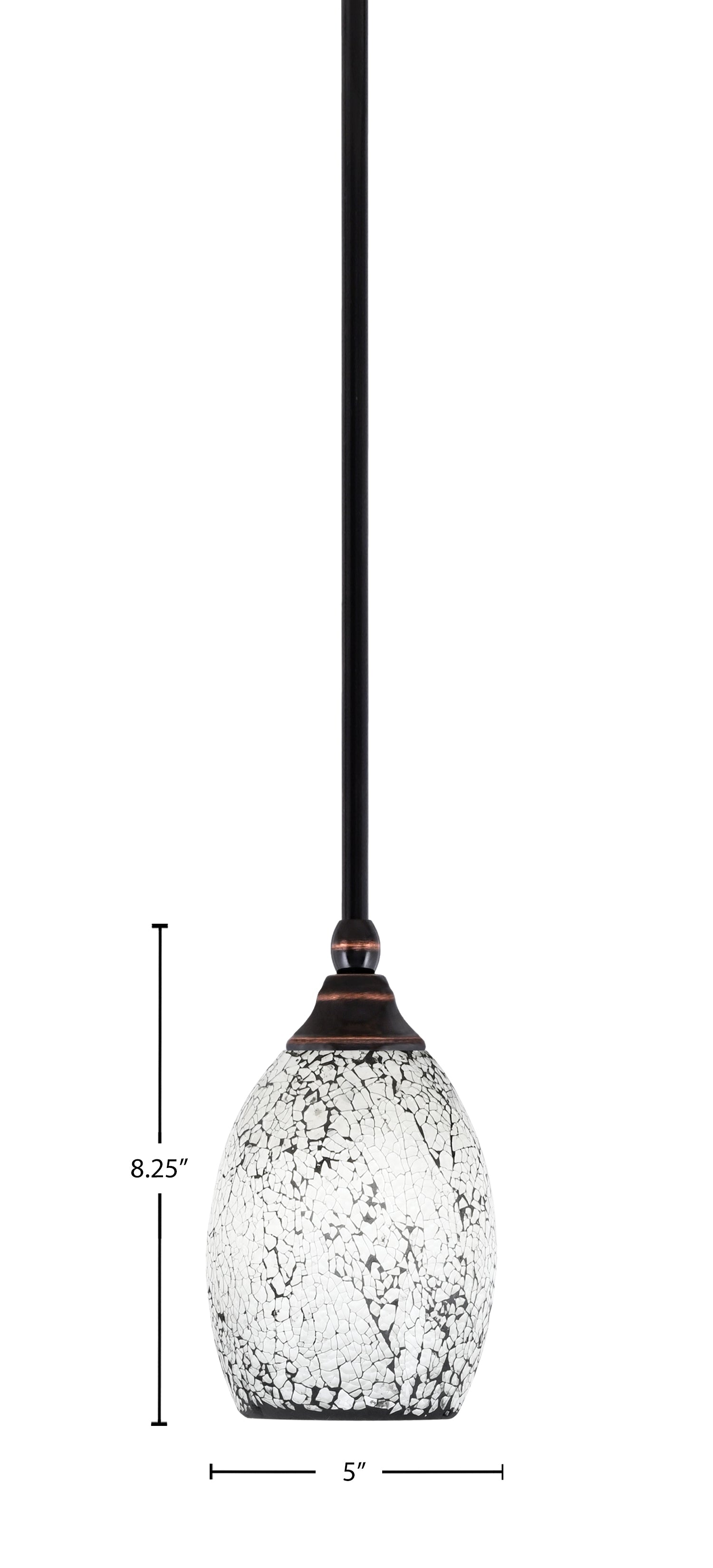 Any One Light Mini Pendant in Black Copper with 5" Black Fusion Shade