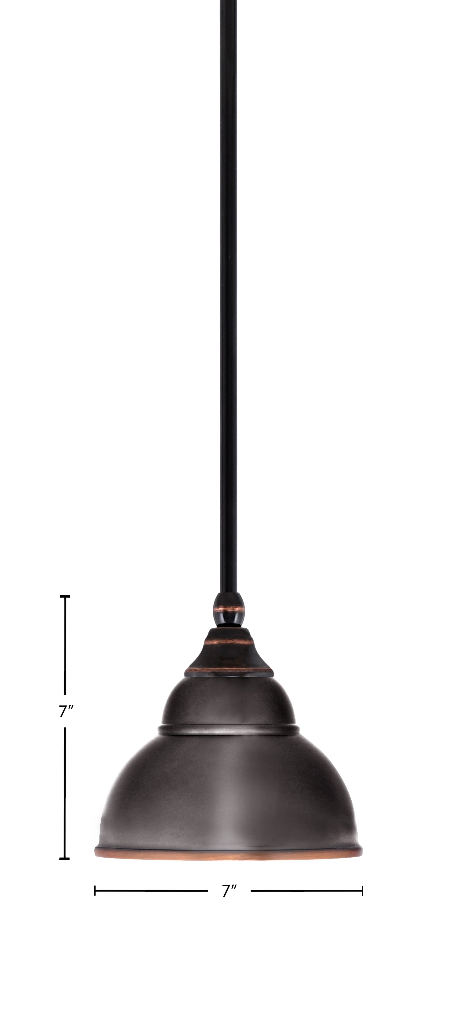 Any One Light Mini Pendant in Black Copper with 7" Black Copper Double Bubble Metal Shade Shade
