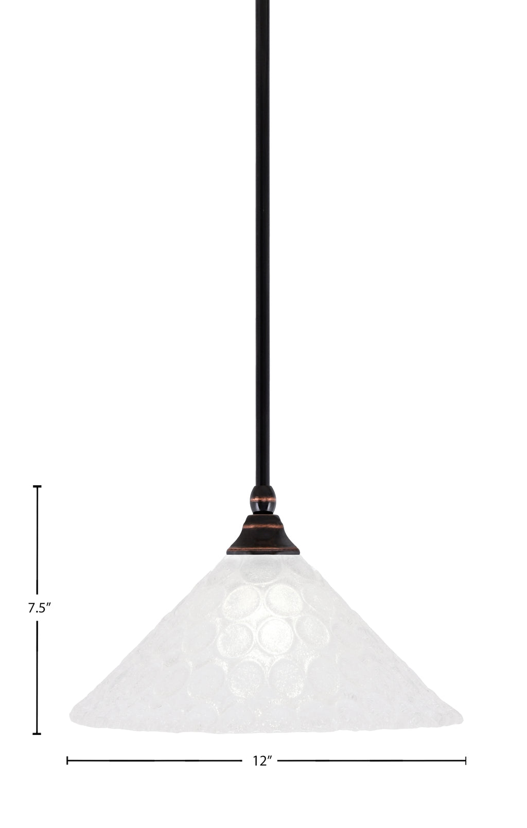Any One Light Mini Pendant in Black Copper with 12" Italian Bubble Shade
