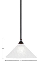 Any One Light Mini Pendant in Black Copper with 12" Italian Bubble Shade