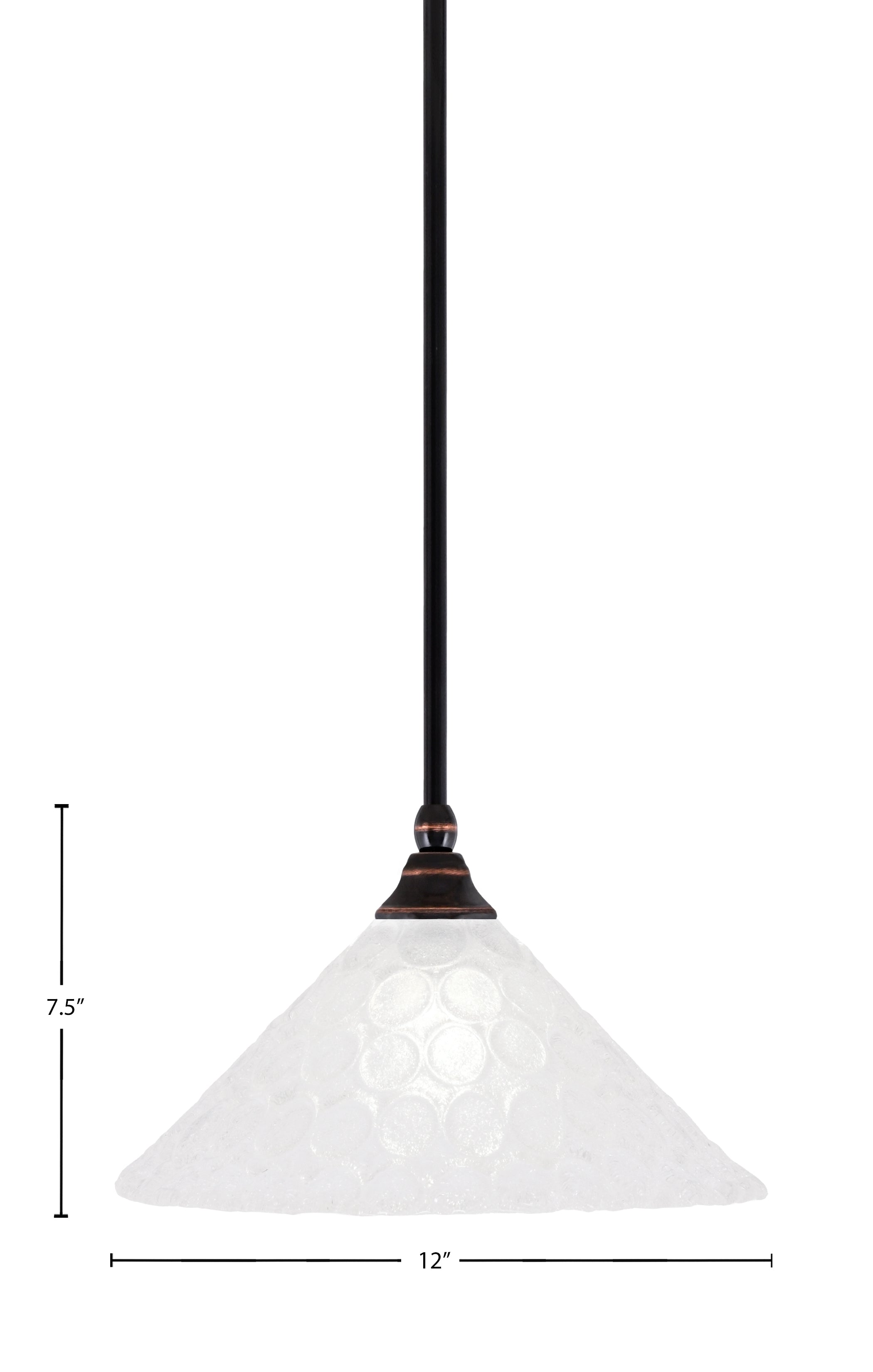 Any One Light Mini Pendant in Black Copper with 12" Italian Bubble Shade