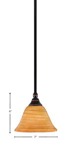 Any One Light Mini Pendant in Black Copper with 7" Firré Saturn Shade