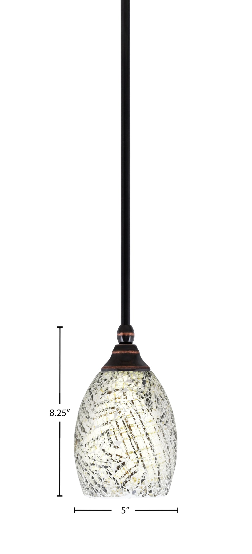Stem One Light Mini Pendant in Black Copper with 5" Natural Fusion Shade