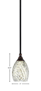 Stem One Light Mini Pendant in Black Copper with 5" Natural Fusion Shade