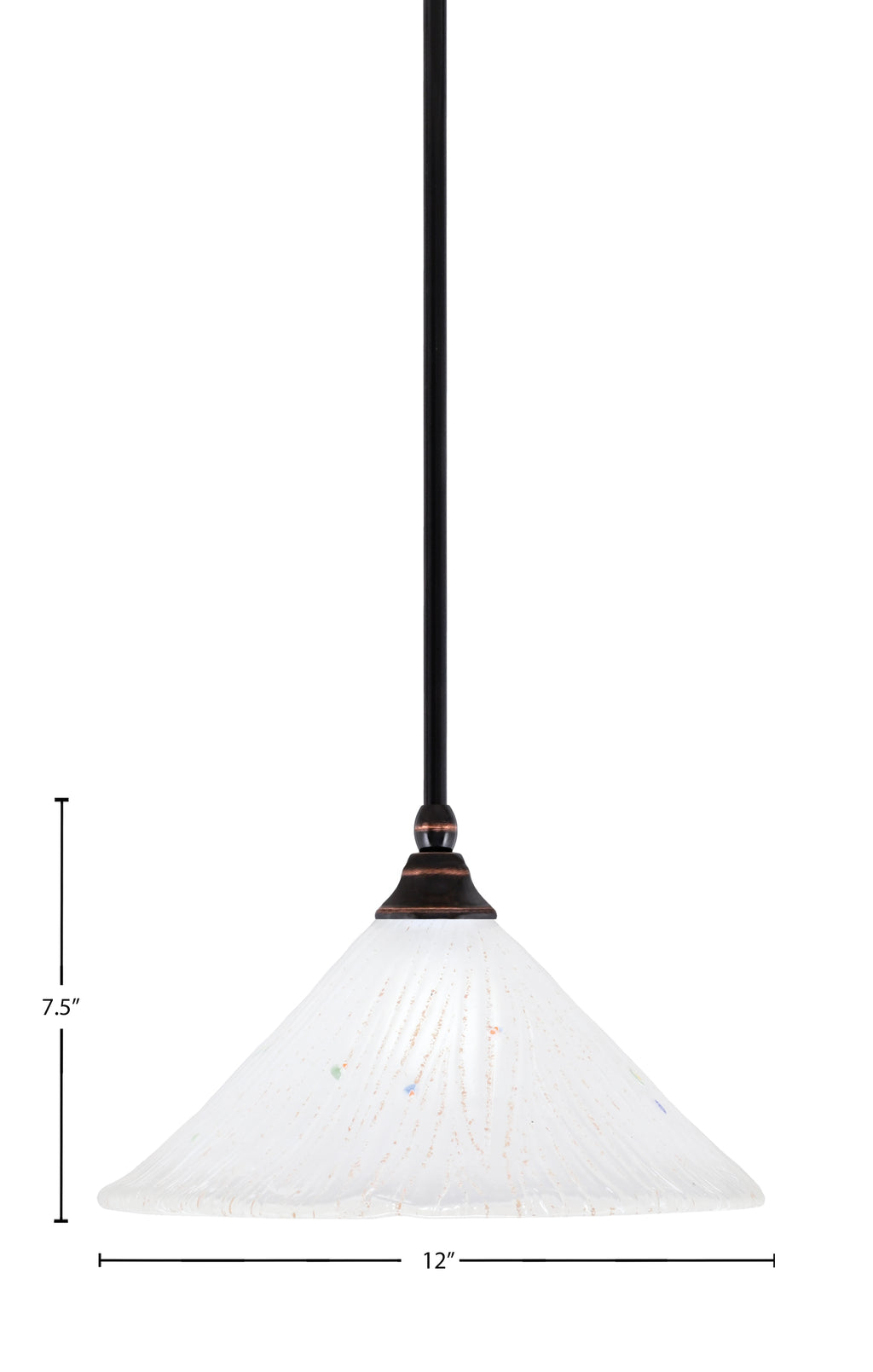 Any One Light Mini Pendant in Black Copper with 12" Frosted Crystal Shade