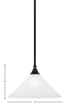 Any One Light Mini Pendant in Black Copper with 12" Frosted Crystal Shade