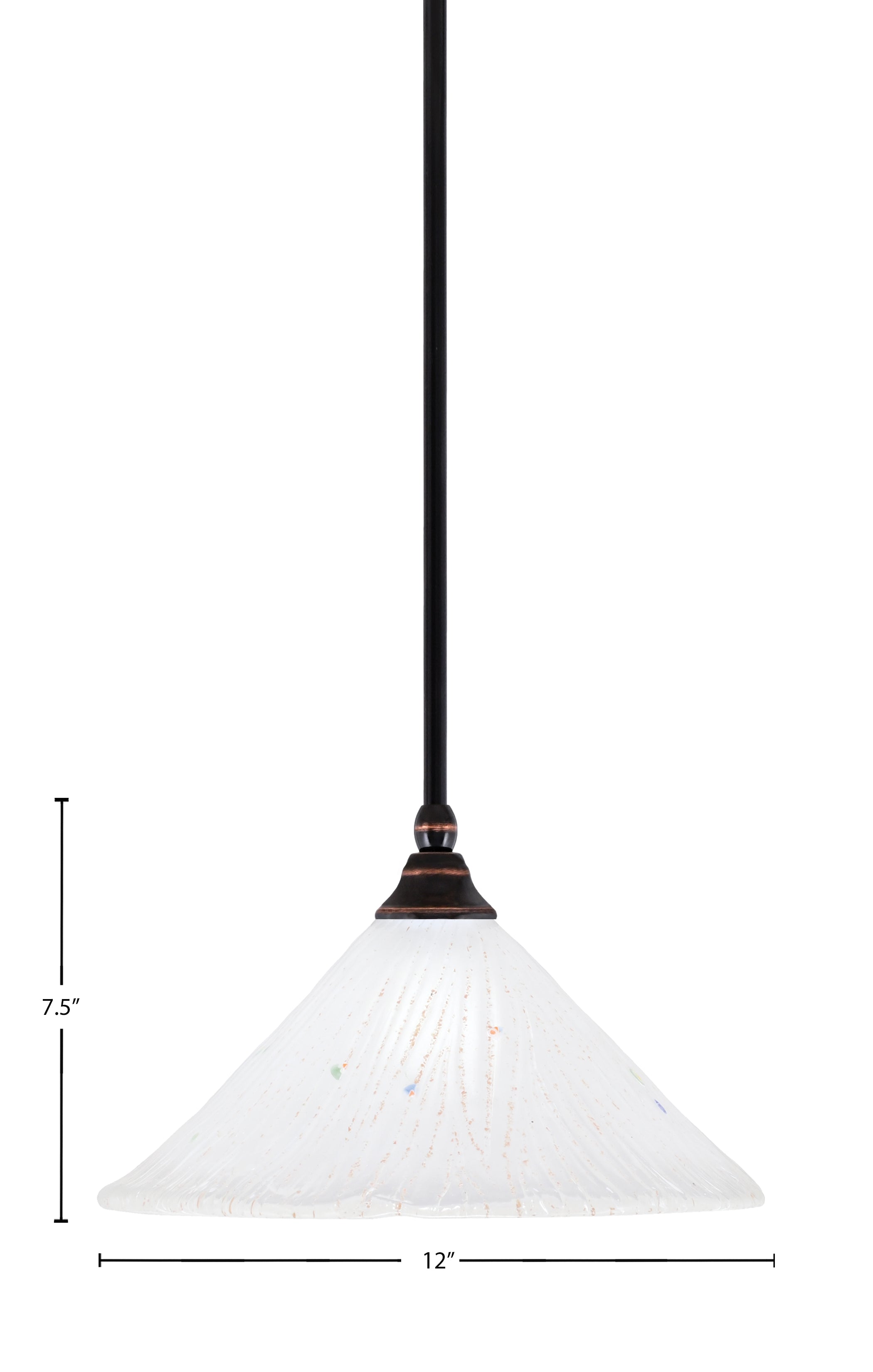 Any One Light Mini Pendant in Black Copper with 12" Frosted Crystal Shade