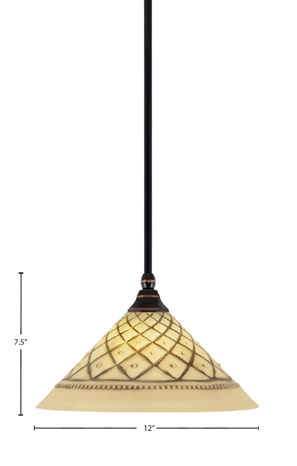 Any One Light Mini Pendant in Black Copper with 12" Chocolate Icing Shade