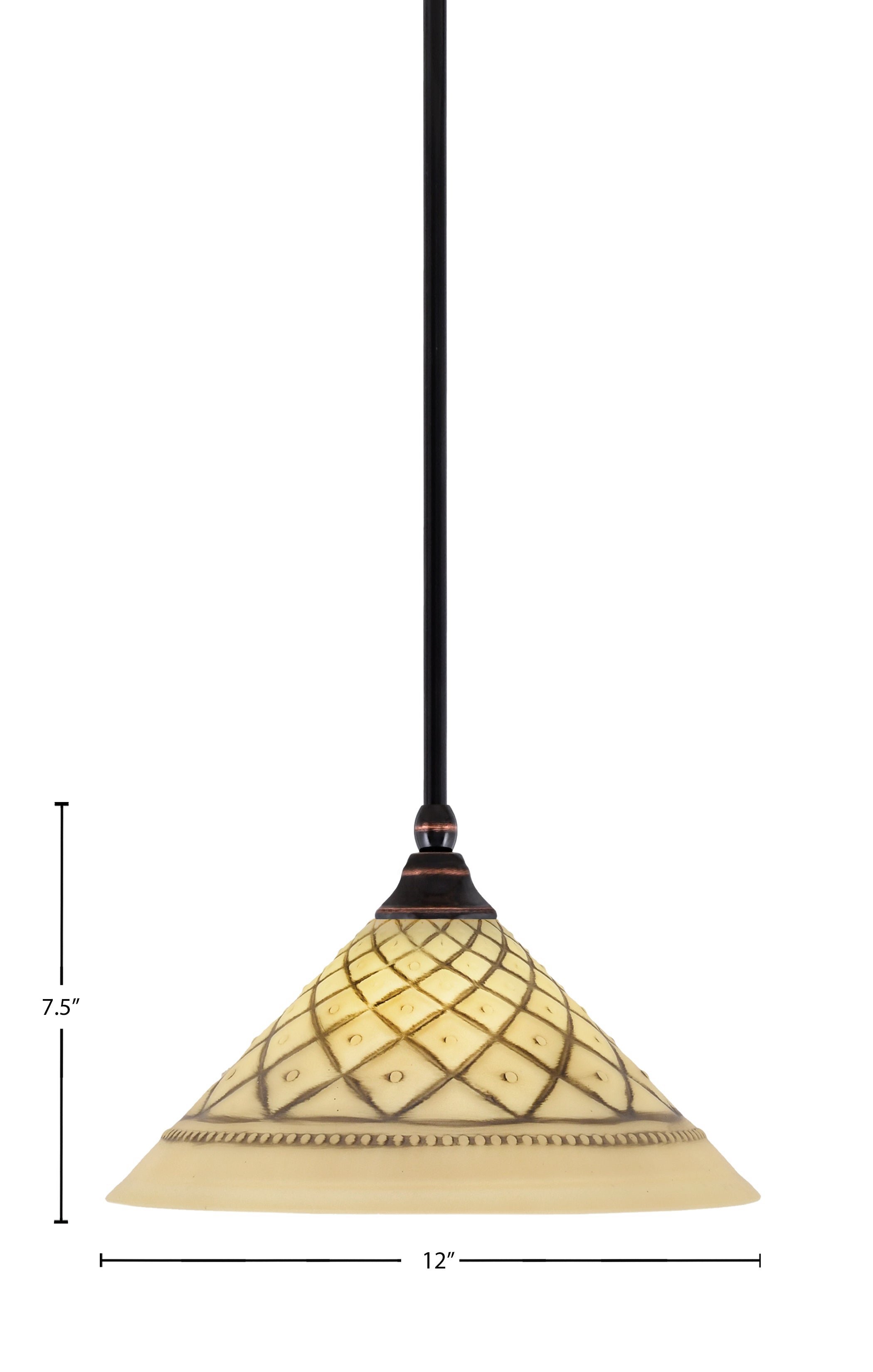 Any One Light Mini Pendant in Black Copper with 12" Chocolate Icing Shade