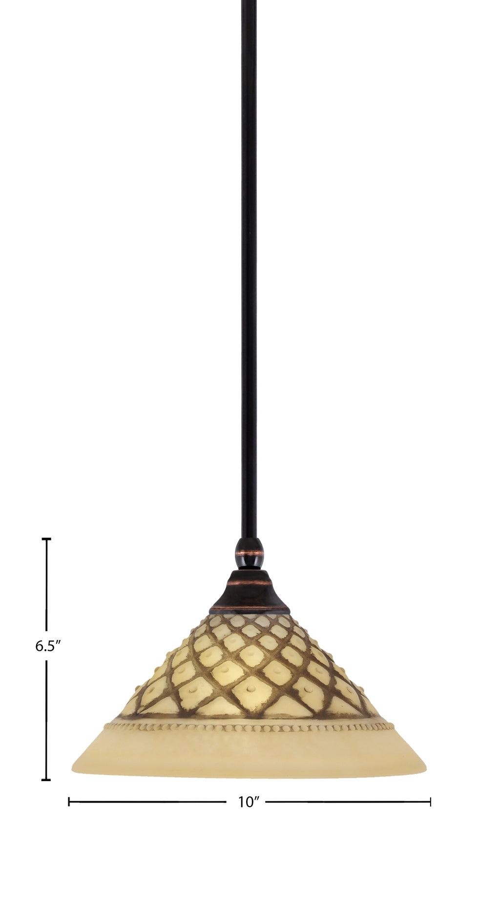 Any One Light Mini Pendant in Black Copper with 10" Chocolate Icing Shade