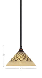 Any One Light Mini Pendant in Black Copper with 10" Chocolate Icing Shade