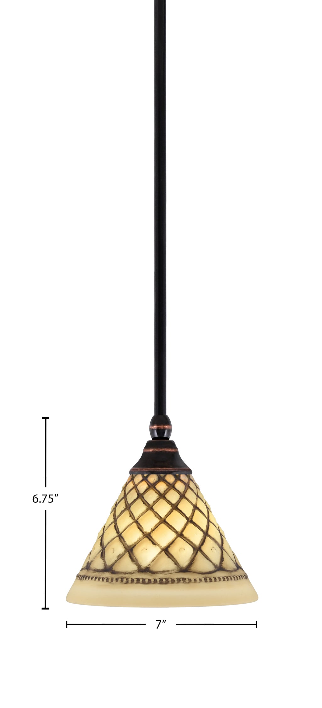 Any One Light Mini Pendant in Black Copper with 7" Chocolate Icing Shade