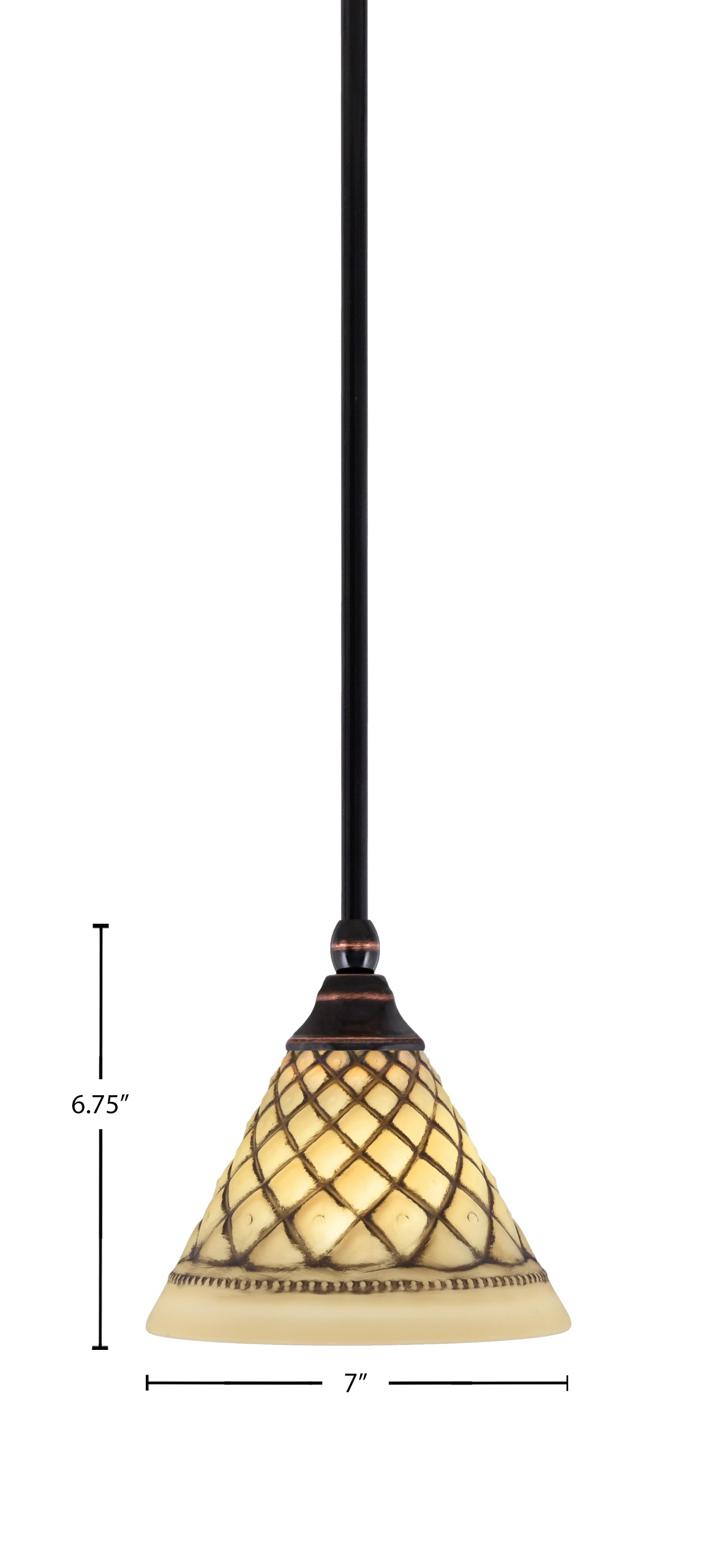 Any One Light Mini Pendant in Black Copper with 7" Chocolate Icing Shade