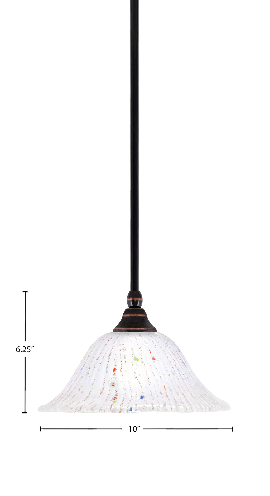 Any One Light Mini Pendant in Black Copper with 10" Frosted Crystal Shade