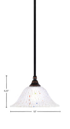 Any One Light Mini Pendant in Black Copper with 10" Frosted Crystal Shade