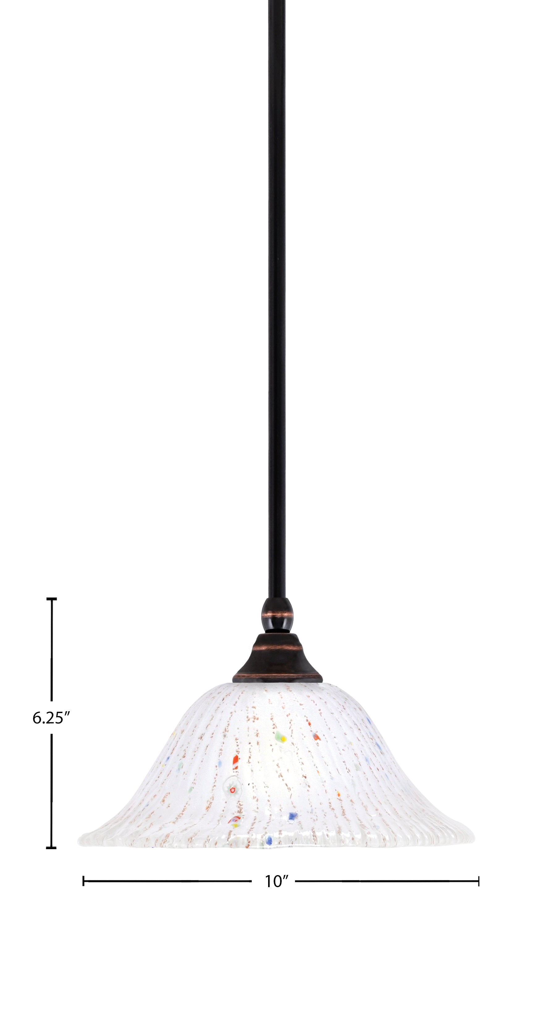 Any One Light Mini Pendant in Black Copper with 10" Frosted Crystal Shade