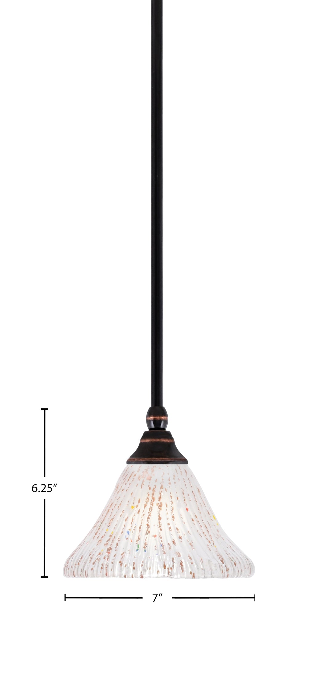 Any One Light Mini Pendant in Black Copper with 7" Frosted Crystal Shade