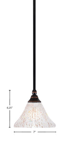 Any One Light Mini Pendant in Black Copper with 7" Frosted Crystal Shade