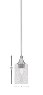 Stem One Light Mini Pendant in Brushed Nickel with 4" Smoke Bubble Shade