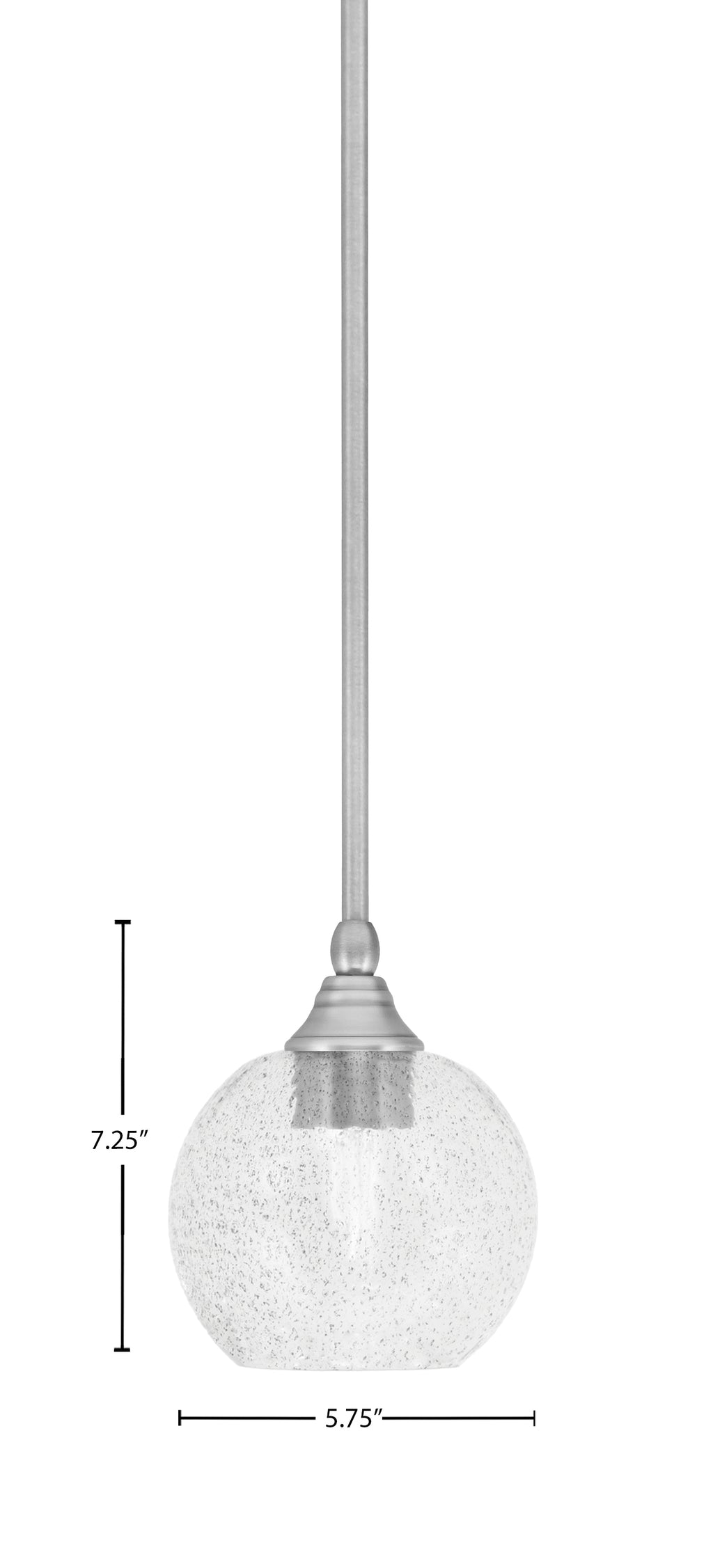 Stem One Light Mini Pendant in Brushed Nickel with 5.75" Smoke Bubble Shade