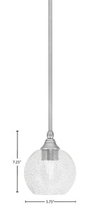 Stem One Light Mini Pendant in Brushed Nickel with 5.75" Smoke Bubble Shade