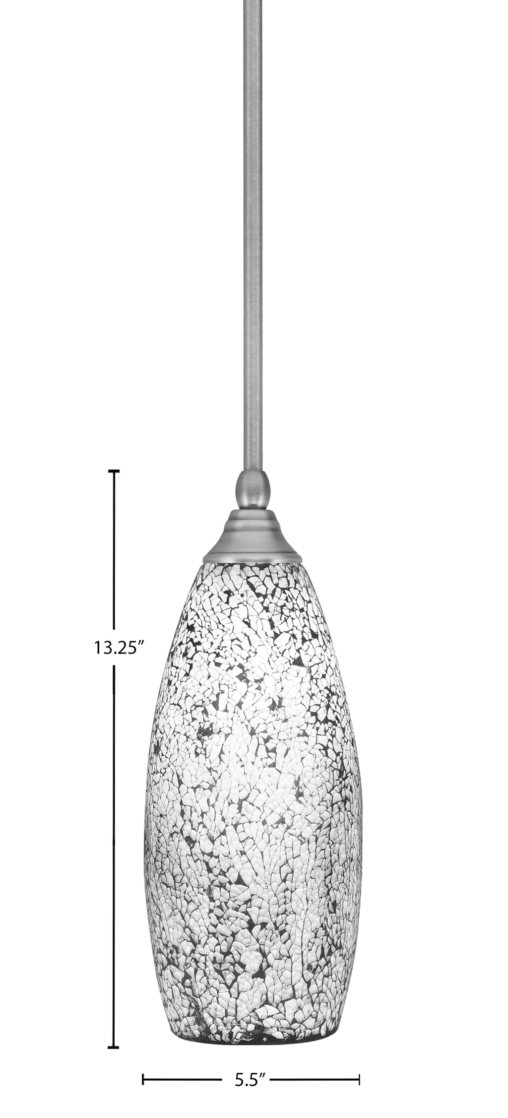 Any One Light Mini Pendant in Brushed Nickel with 5.5" Black Fusion Shade
