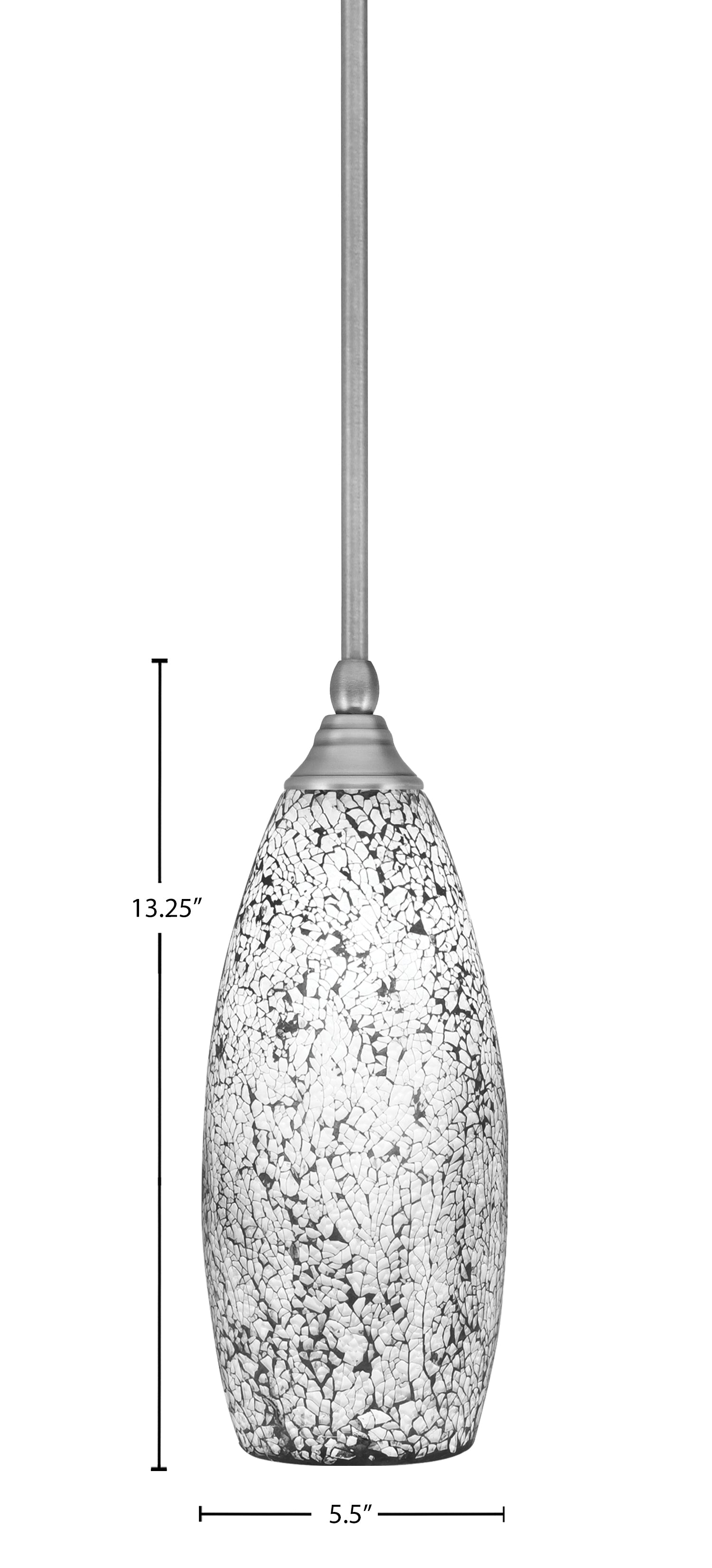 Any One Light Mini Pendant in Brushed Nickel with 5.5" Black Fusion Shade