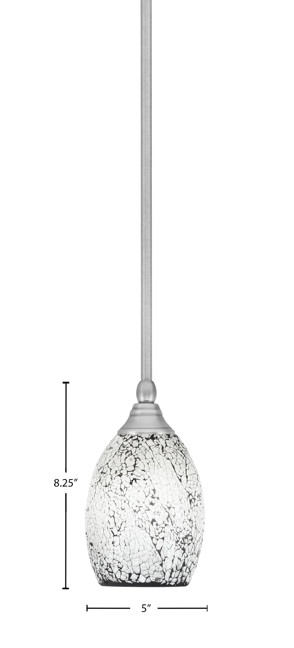 Any One Light Mini Pendant in Brushed Nickel with 5" Black Fusion Shade