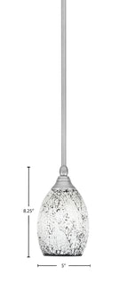 Any One Light Mini Pendant in Brushed Nickel with 5" Black Fusion Shade