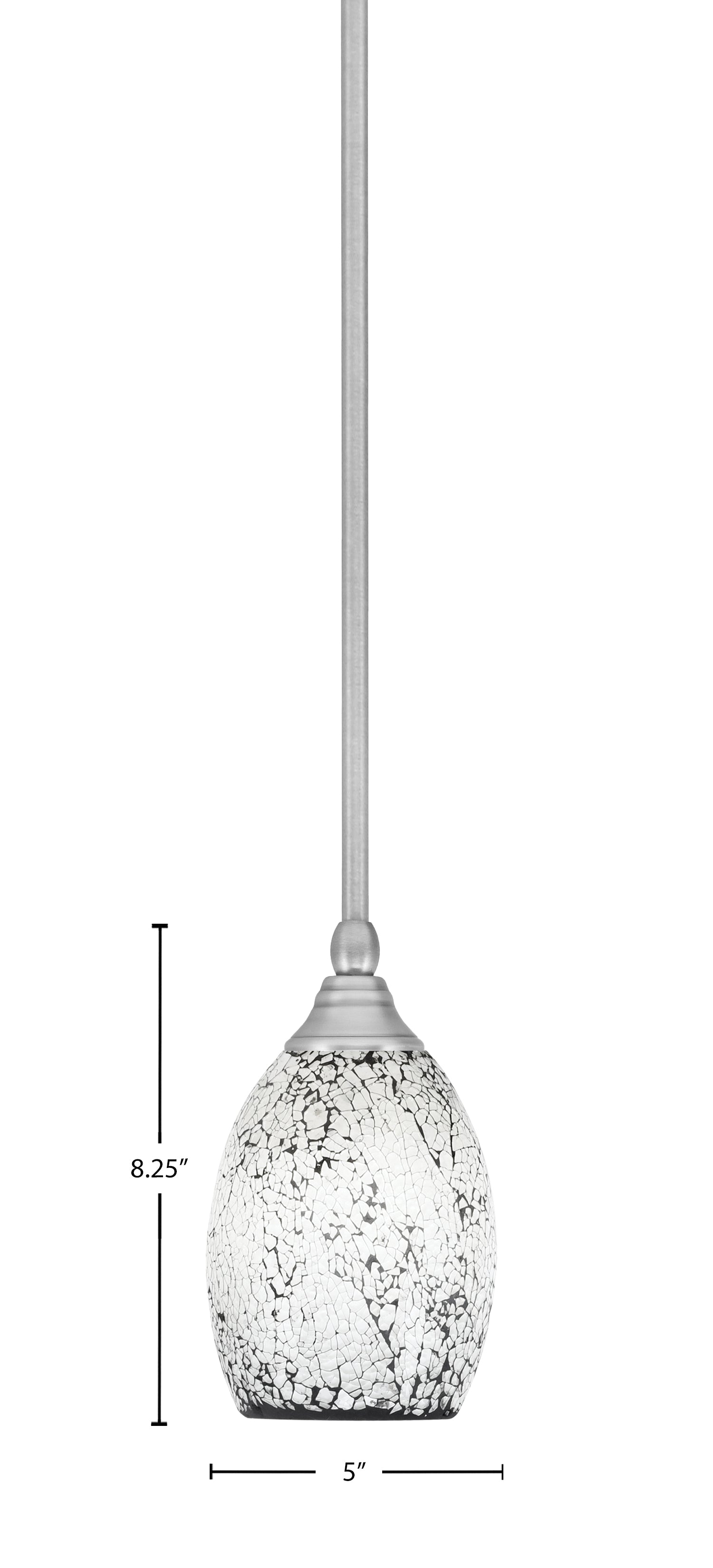 Any One Light Mini Pendant in Brushed Nickel with 5" Black Fusion Shade