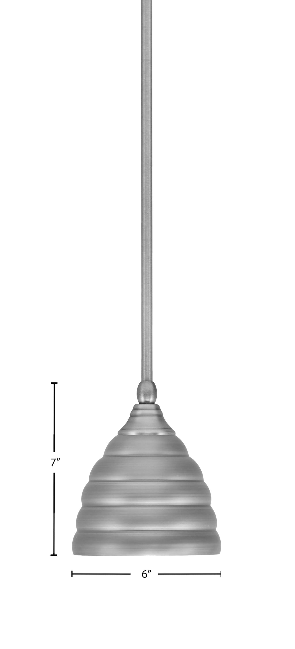 Any One Light Mini Pendant in Brushed Nickel with 6" Brushed Nickel Beehive Metal Shade Shade