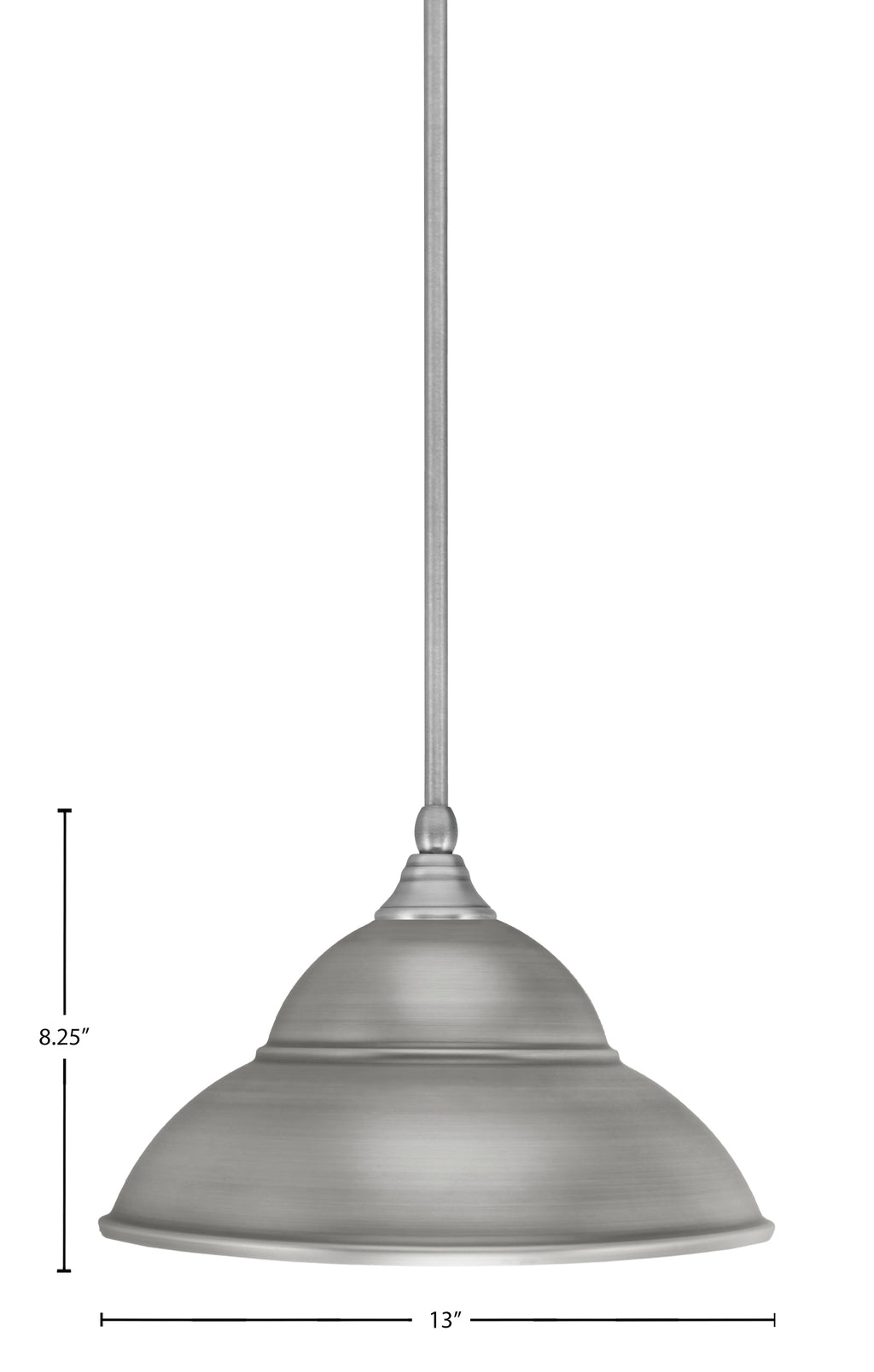Any One Light Mini Pendant in Brushed Nickel with 13" Brushed Nickel Double Bubble Metal Shade Shade