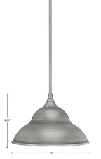 Any One Light Mini Pendant in Brushed Nickel with 13" Brushed Nickel Double Bubble Metal Shade Shade