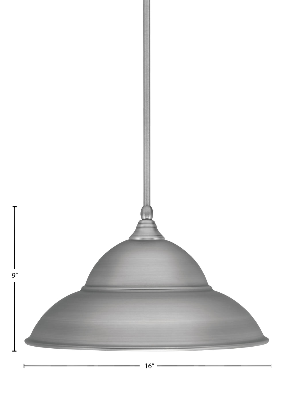 Any One Light Mini Pendant in Brushed Nickel with 16" Brushed Nickel Double Bubble Metal Shade Shade