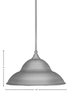 Any One Light Mini Pendant in Brushed Nickel with 16" Brushed Nickel Double Bubble Metal Shade Shade