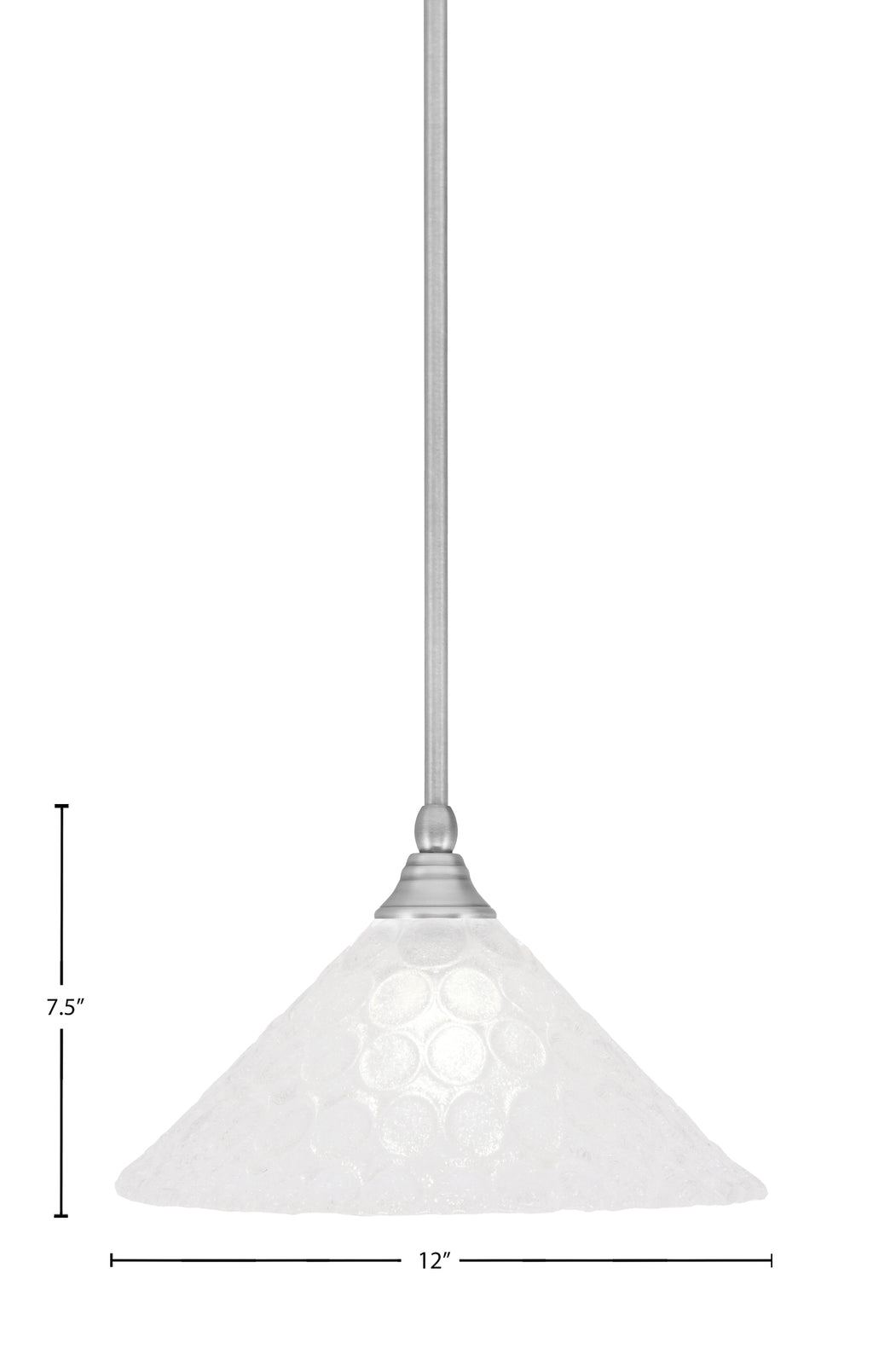 Any One Light Mini Pendant in Brushed Nickel with 12" Italian Bubble Shade