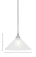 Any One Light Mini Pendant in Brushed Nickel with 12" Italian Bubble Shade