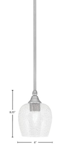 Stem One Light Mini Pendant in Brushed Nickel with 6" Smoke Bubble Shade