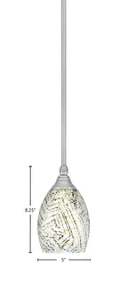 Stem One Light Mini Pendant in Brushed Nickel with 5" Natural Fusion Shade