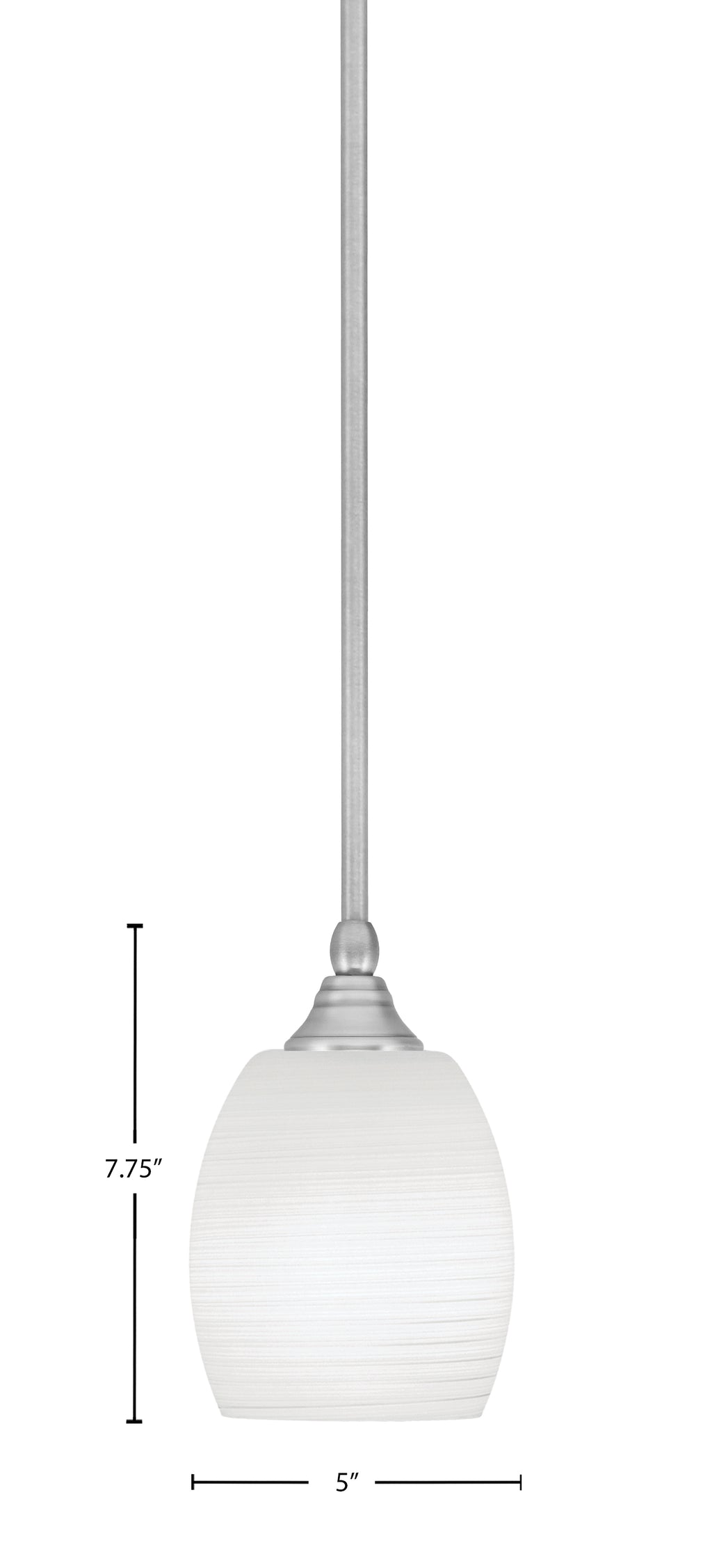 Any One Light Mini Pendant in Brushed Nickel with 5" White Linen Shade