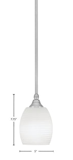 Any One Light Mini Pendant in Brushed Nickel with 5" White Linen Shade