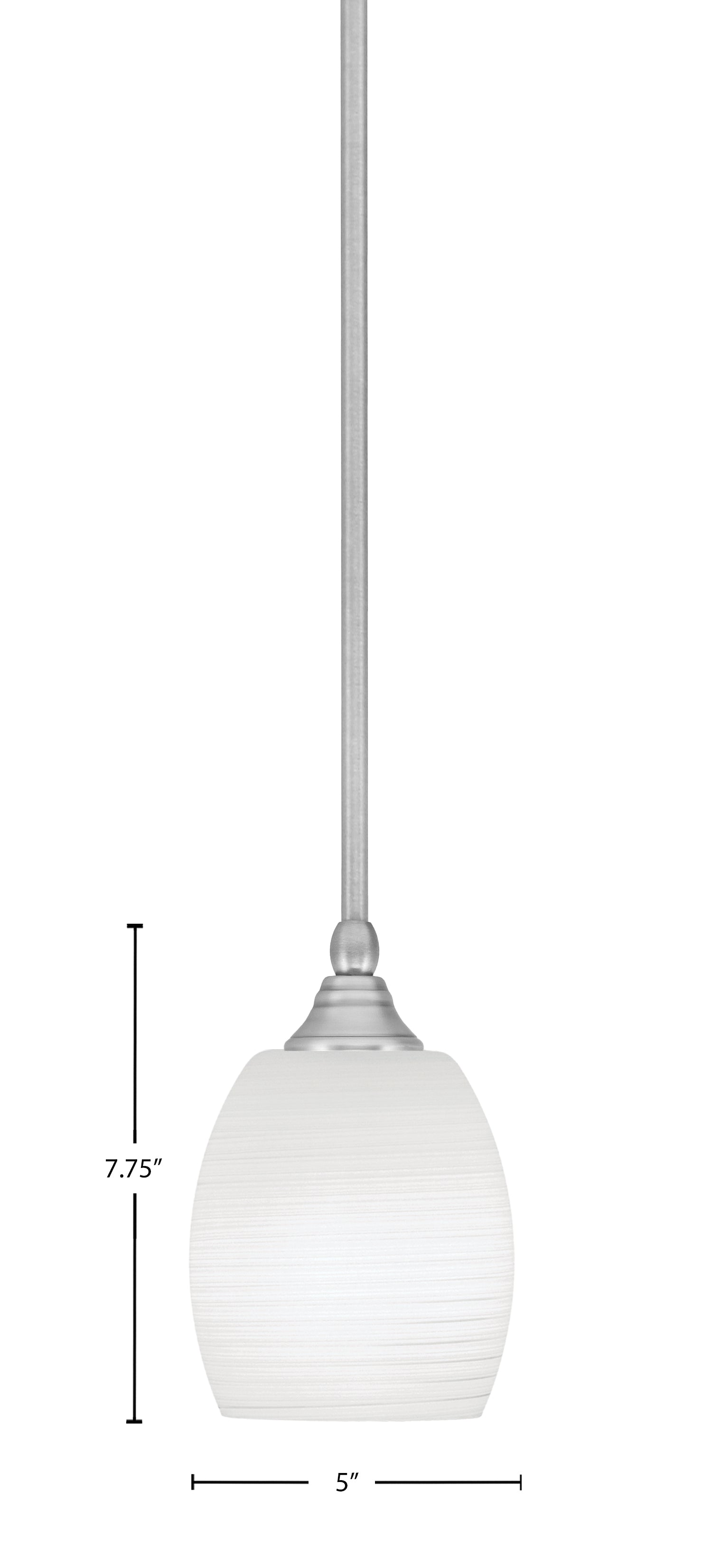 Any One Light Mini Pendant in Brushed Nickel with 5" White Linen Shade