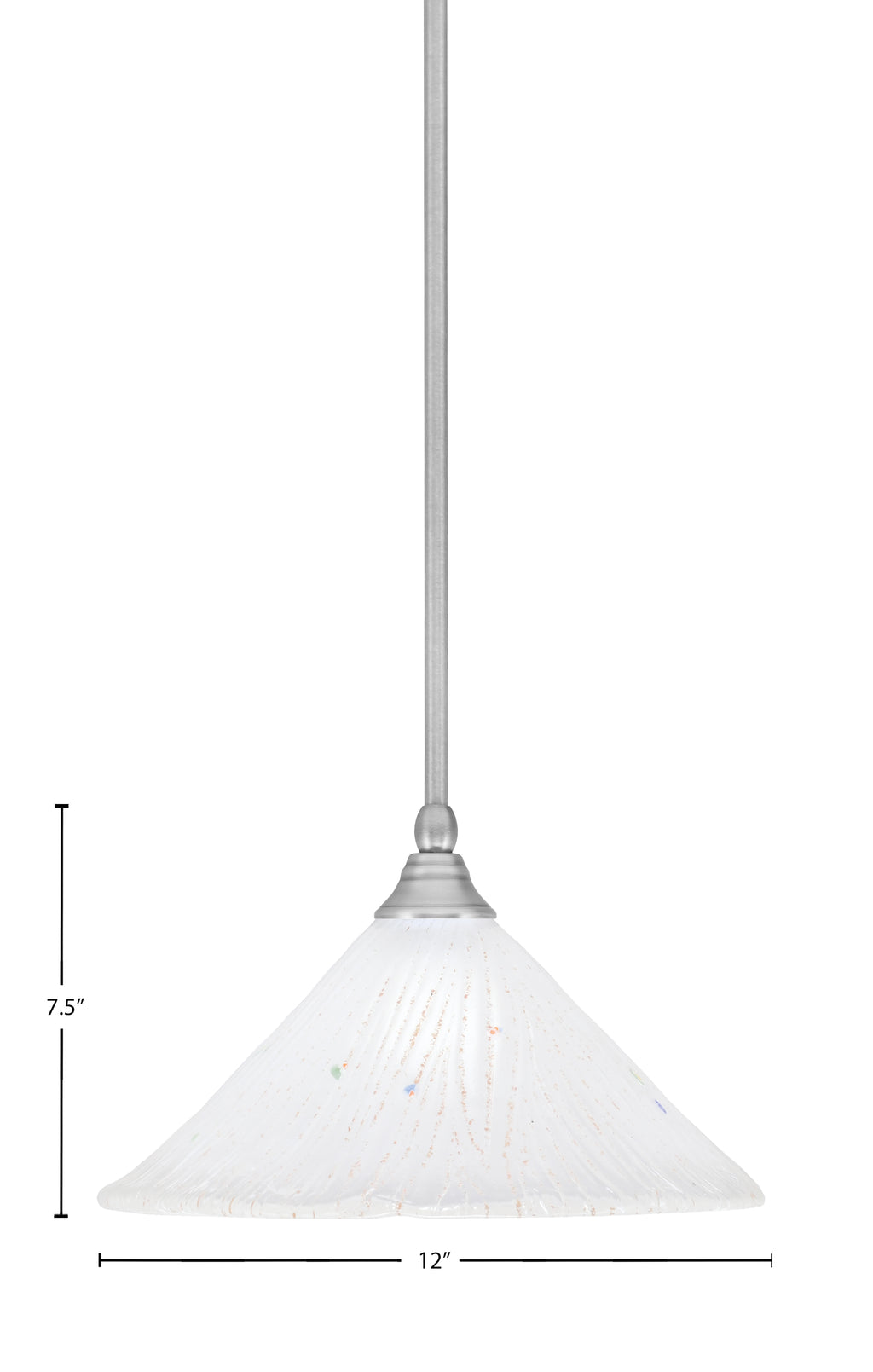 Any One Light Mini Pendant in Brushed Nickel with 12" Frosted Crystal Shade