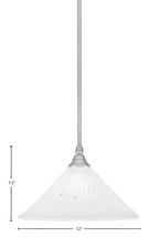 Any One Light Mini Pendant in Brushed Nickel with 12" Frosted Crystal Shade