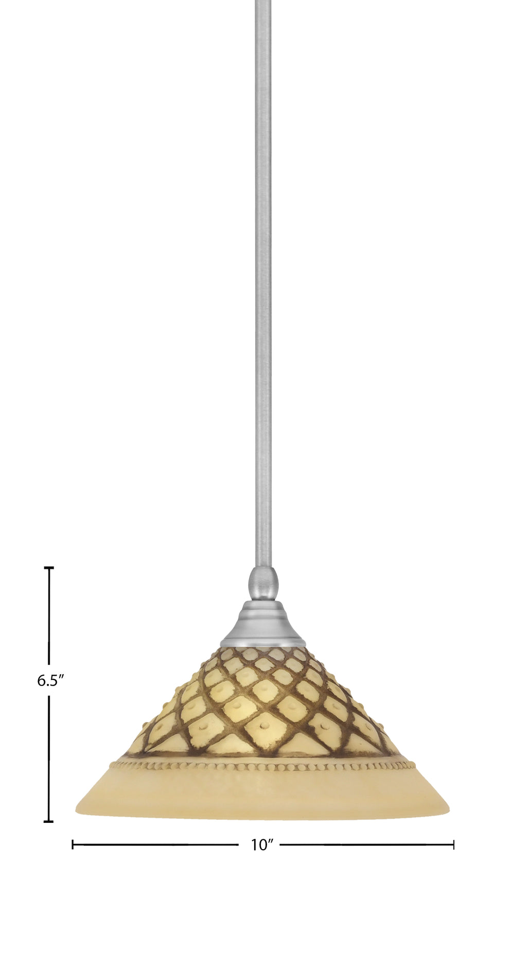 Any One Light Mini Pendant in Brushed Nickel with 10" Chocolate Icing Shade