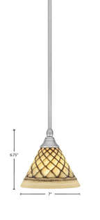 Any One Light Mini Pendant in Brushed Nickel with 7" Chocolate Icing Shade