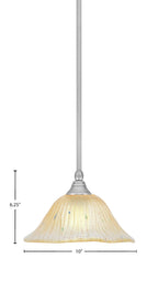 Any One Light Mini Pendant in Brushed Nickel with 10" Amber Crystal Shade